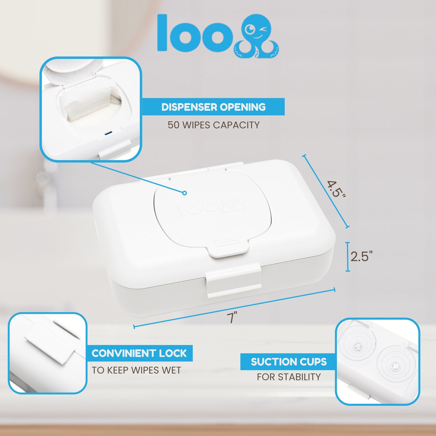 Loo Flushable Wipes Dispenser 2-pack